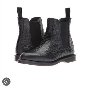 Dr. Marten Leather Flora Croc Boots